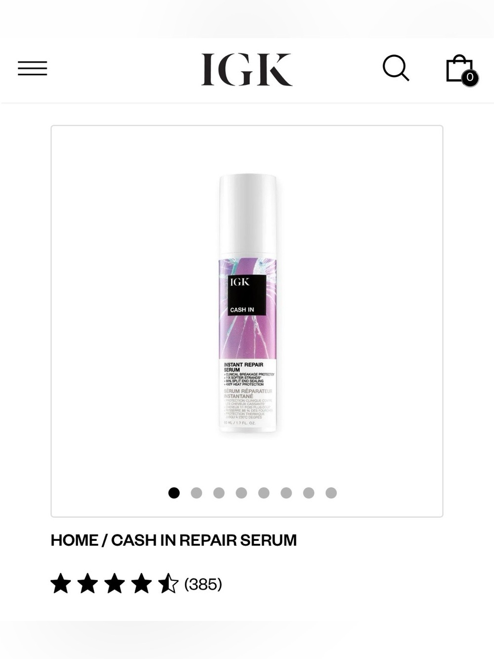 NWT igk Cash In Repair Serum